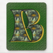 Monogram Initiaal B Madeliefjes Bloemstuk Kunst Muismat (Voorkant)