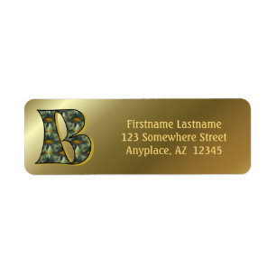 Monogram Initiaal B Madeliefjes Kunst Retouradres Etiket