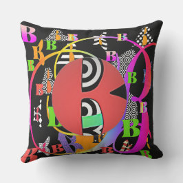 Monogram Initiaal B multi Buitenkussen