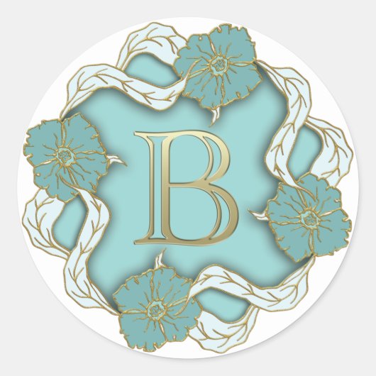 monogram initiaal B stickers (Voorkant)