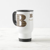 Monogram Initiaal B Vintage Bloemstuk Persoonlijk Reisbeker (Voorkant links)