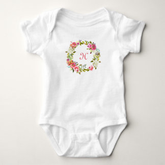 Monogram Initiaal Baby Tutu Floral Roos Wreater Romper