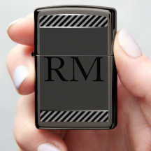 Monogram Initiaal Black Grays Zippo Lighter
