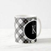 Monogram Initiaal Black White Gold Pset Coffee Mok (Voorkant rechts)