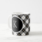 Monogram Initiaal Black White Gold Pset Coffee Mok (Voorkant links)
