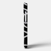 Monogram Initiaal Black White Starfish Pattern Cut Case-Mate iPhone Case (Achterkant / Links)