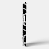 Monogram Initiaal Black White Starfish Pattern Cut Case-Mate iPhone Case (Achterkant / Rechts)