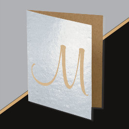 Monogram Initiaal Blank binnen Folie Opmerking Kaa Kaarten