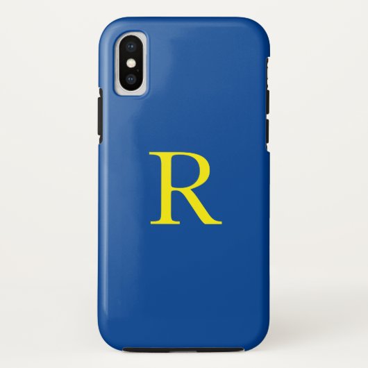 Monogram Initiaal Blauw Geel Kleurrijk Bright 2020 Case-Mate iPhone Case (Achterkant)