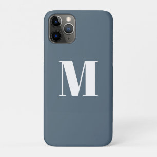 Monogram initiaal blauw/grijs wit aanpassen Case-Mate iPhone case