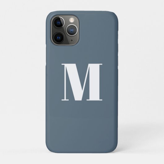 Monogram initiaal blauw/grijs wit aanpassen Case-Mate iPhone case (Achterkant)