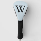 Monogram Initiaal Blauw Grijs Zwart Golfheadcover (Voorkant)