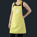 Monogram initiaal bleek geel wit aanpassen schort<br><div class="desc">Pas monogram initiaal bleek geel wit Schort Unisex aan. Verkrijgbaar in vele maten. Zeer geschikt voor koks,  koks,  aardewerk,  keramiek,  kunst en ambachten,  werk,  keuken,  koken,  bakken,  bbq,  grill,  en ook bedrijven en winkels,  enz</div>