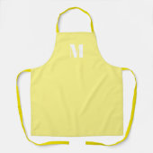 Monogram initiaal bleek geel wit aanpassen schort (Voorkant)