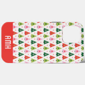 Monogram Initiaal Blij & Modern Retro Kerstboom Case-Mate iPhone Case (Achterkant (horizontaal))