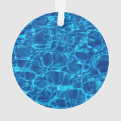 Monogram Initiaal Blue Water Pattern Cool Gift 201 Ornament (achterkant)