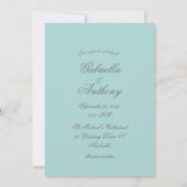 Monogram Initiaal Blue White Wedding Invitation Kaart (Achterkant)