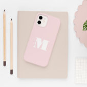 Monogram Initiaal Blush Pink Modern Case-Mate iPhone Case