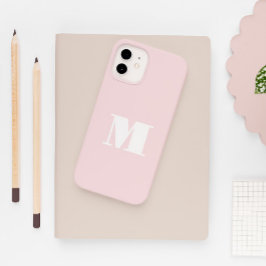 Monogram Initiaal Blush Pink Modern Case-Mate iPhone 14 Hoesje