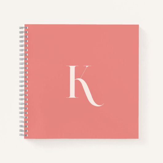 Monogram Initiaal Blush Roze Elegant Vrouwelijk Notitieboek (Voorkant)