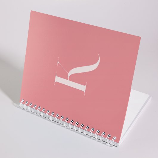 Monogram Initiaal Blush Roze Elegant Vrouwelijk Notitieboek