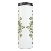 Monogram Initiaal Boho Mandala Salie Groen Thermosbeker (Achterkant)