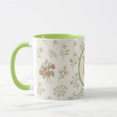Monogram Initiaal Boho Willow & Aardbeien Cadeau Mok (Links)