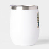 Monogram Initiaal C Blauwe Bloemen Waterverf Gift  (Rechts)