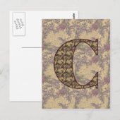 Monogram Initiaal C Elegante Vintage Bloem Briefkaart (Voorkant / Achterkant)
