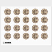 Monogram Initiaal C Elegante Vintage Bloem Ronde Sticker (Vel)