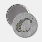 Monogram Initiaal C Hydrangea Floral Magnet (Voorkant / Achterkant)