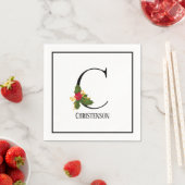 Monogram Initiaal C kerstpapier Servet (Insitu)