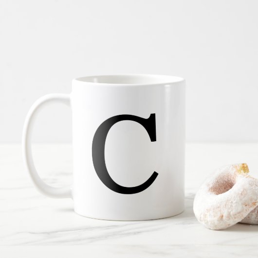 Monogram Initiaal C Klassieke Mok, 11 oz Koffiemok (Met donut)