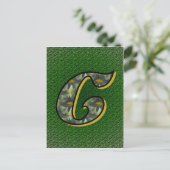 Monogram Initiaal C Madeliefjes Bloem Kunst Briefkaart (Staand voorkant)