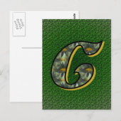 Monogram Initiaal C Madeliefjes Bloem Kunst Briefkaart (Voorkant / Achterkant)