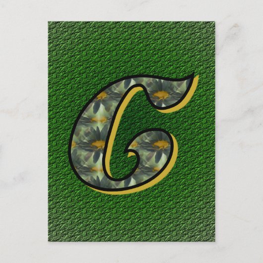 Monogram Initiaal C Madeliefjes Bloem Kunst Briefkaart (Voorkant)