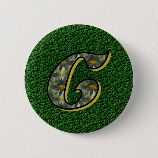 Monogram Initiaal C Madeliefjes Bloem Kunst Ronde Button 5,7 Cm (Voorkant)