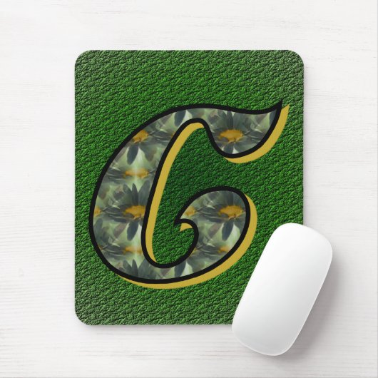 Monogram Initiaal C Madeliefjes Bloemstuk Muismat (Met muis)
