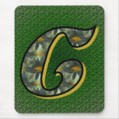 Monogram Initiaal C Madeliefjes Bloemstuk Muismat (Voorkant)