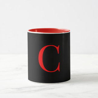 Monogram Initiaal C Rood Binnenkant Zwart Buitenka Mok