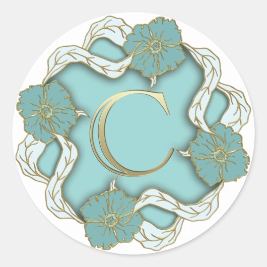 monogram initiaal C sticker (Voorkant)