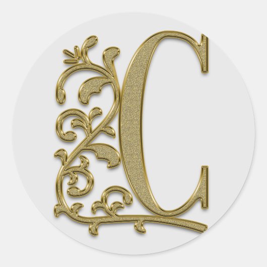 monogram initiaal C sticker (Voorkant)