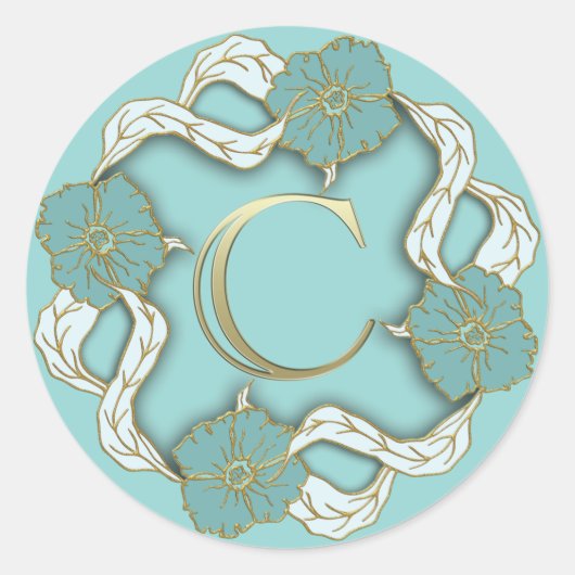 monogram initiaal C sticker (Voorkant)