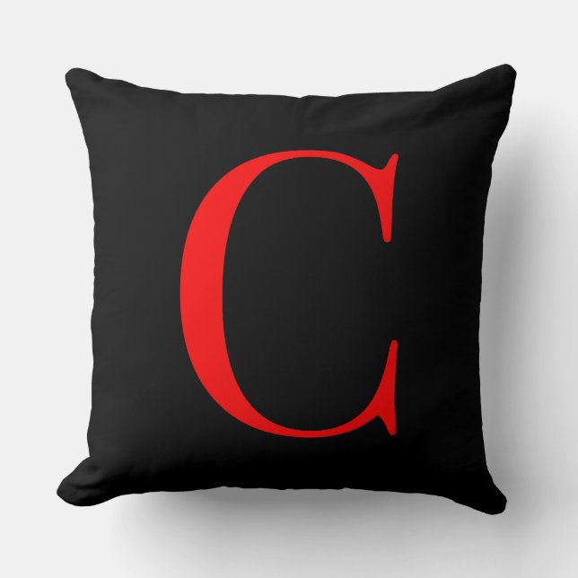 Monogram Initiaal C Vierkant Pluche Decoratie  Kussen (Voorkant)