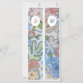 Monogram Initiaal Cheery Floral Twee Bladwijzer (Voorkant)