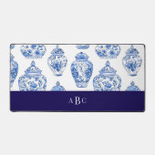 Monogram Initiaal Chinoiserie Floral China Bureaumat (Voorkant)