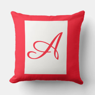 Monogram Initiaal Cursief A Vierkant Pluche Decora Kussen