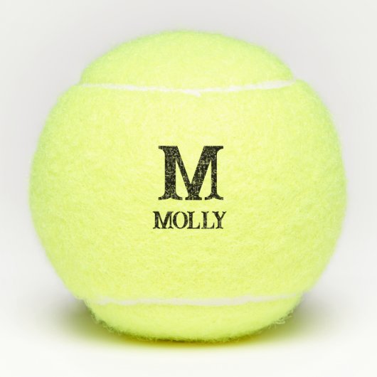 Monogram Initiaal Custom Modern Tennisballen (Voorkant)