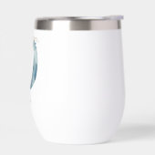 Monogram Initiaal D Blauwe Bloemen Waterverf Gift (Links)