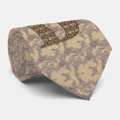 Monogram Initiaal D Elegante Vintage Bloem  Stropdas (Opgerold)
